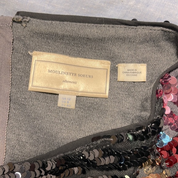 Anthropologie Moulinette Souers Sequined Soirée striped Skirt - Picture 8 of 9